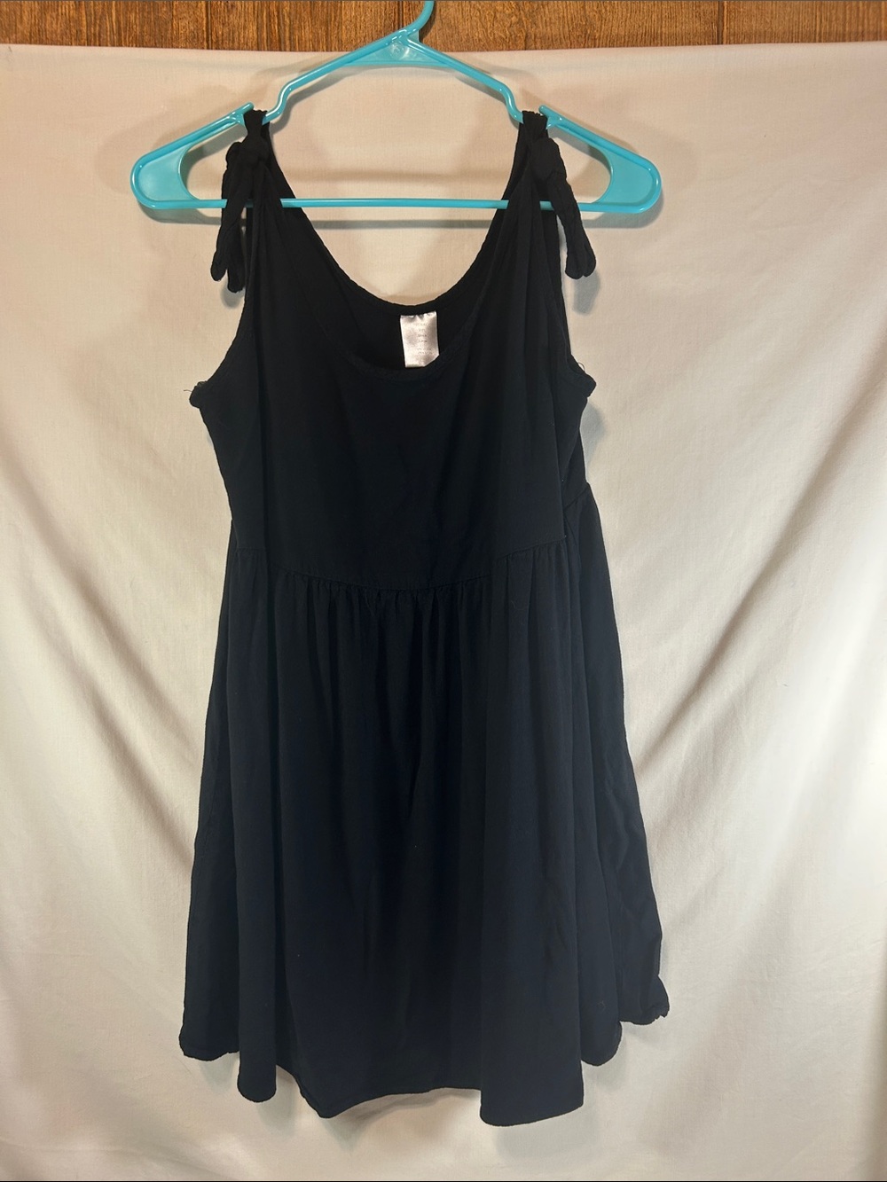 Tie-Shoulder Black Mini Dress